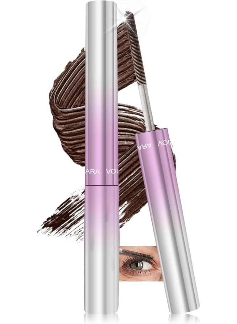 Lestpola Washable Metal Rod Mascara, Brown Waterproof Tubing Mascara Volume and Length, 3D Curling Iron Wand, Long Lasting Smudge-Proof Non Clumping Lengthening Fiber Lashes Máscara Eye Makeup for Women-02 - Image 1